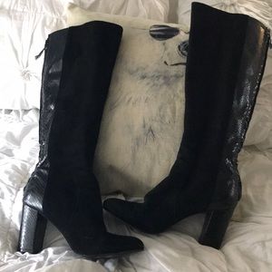 Anne Klein Black Suede Boots